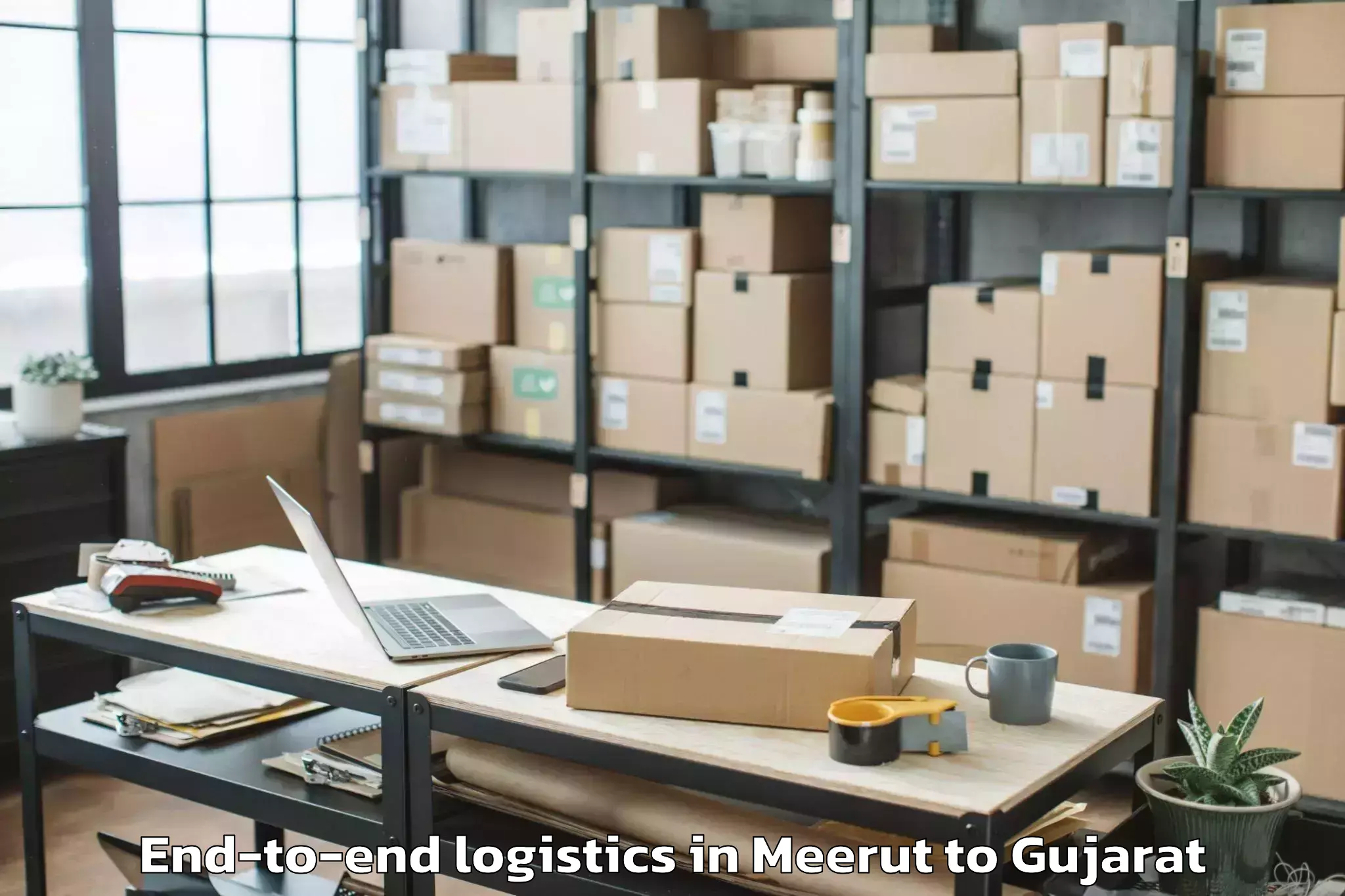 Top Meerut to Dhrangadhra End To End Logistics Available